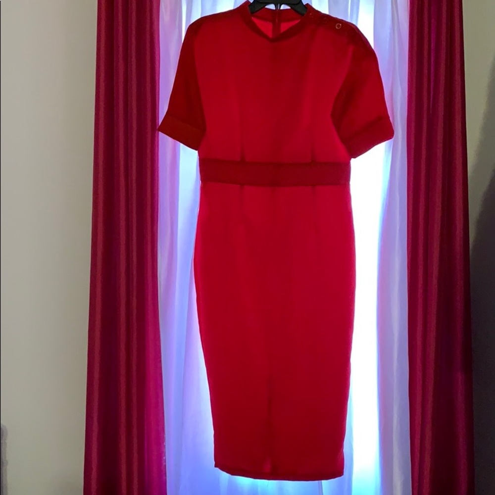 Red Pencil Style Dress